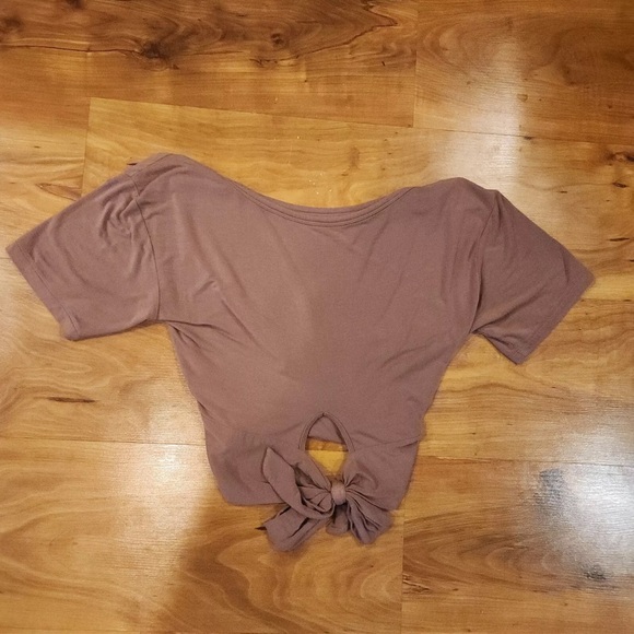 Victorias Secret HEAVENLY CROPPED SHIRT XS SOFT Top Tie Back Mauve Pink - Picture 5 of 5